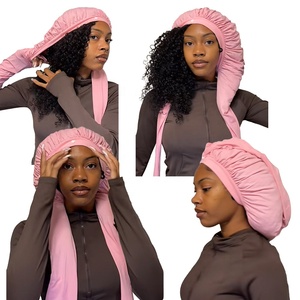 Custom Logo Pantyhose Sleeping <strong>Bonnet</strong> Elastic Fabric Long Braids Secure <strong>Bonnets</strong> for Long Hairstyles <strong>DreadLocks</strong> Turban Caps - Product Image 1