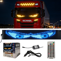 Kit d'éclairage ambiant LED RGBW pour voiture, étanche, effet œil de démon, 12V, multicolore, barre lumineuse décorative pour calandre de camion
