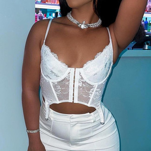Corset moulant en dentelle style <span class=keywords><strong>Bustier</strong></span> pour femme, Top à la mode, rétro, grandes soldes d'été - Product Image 4