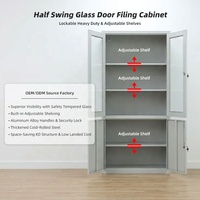 Meuble de rangement moderne de haute qualité à portes vitrées, en fer et métal, pour bureau, armoire de classement en acier