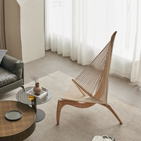 Fauteuil de relaxation design moderne en bois massif, style voilier, artistique et créatif, fauteuil inclinable Harp pour salon