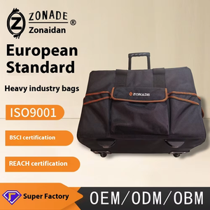 Sac à outils à roulettes en vente chaude, fermeture éclair personnalisée, chariot roulant, grande capacité, tissu Oxford, boîte à outils pour électriciens - Product Image 5