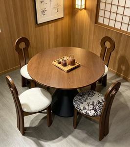 New Arrival Modern Round Wood Dining <b>Table</b> Set with 4 Mismatched Upholstered Chairs for Home Kitchen Dining Room - Product Image 4