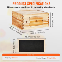 Ruche à abeilles en bois naturel faite à la main, boîte à miel en bois naturel pour abeilles