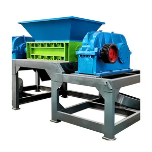 waste battery recycling double shaft metal shredder machine