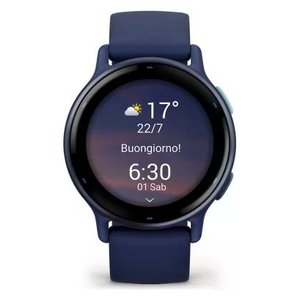 Montre connectée <span class=keywords><strong>Garmin</strong></span> <span class=keywords><strong>VIVOACTIVE</strong></span> 5, écran AMOLED 42 mm, moniteur de fréquence cardiaque, GPS, tracker de fitness, bleu - Product Image 2