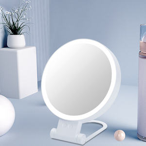 Usine Nouveau Portable Double Face Réglable 5X <span class=keywords><strong>Miroir</strong></span> De Maquillage Éclairé <span class=keywords><strong>Miroir</strong></span> Cosmétique De Table avec Étiquetage pour La Maison Et Le Voyage - Product Image 4