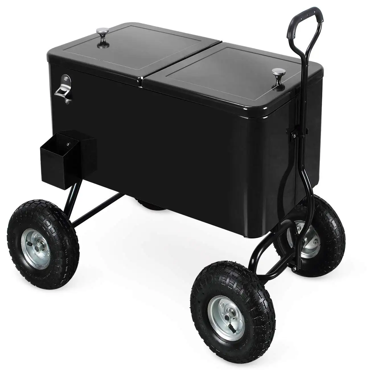 80QT Retro Insulated Portable Patio Cooler Box Picnic Cooler Wagon