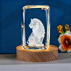 Hbl tùy chỉnh thiết kế pha lê Quà Tặng 3D laser Khắc Tinh thể thủy tinh Cube ánh sáng ban đêm với LED ánh sáng cơ sở quà tặng trang trí - Product Image 2