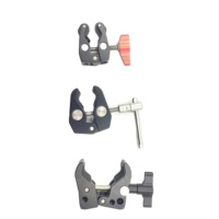 Piezas mecanizadas especiales Super Cangrejo Abrazadera de garra con perilla Abrazadera de brazo mágico con 1/4 "y 3/8" para monitor de trípode de videocámara DSLR