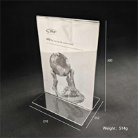 Présentoir de comptoir classique en acrylique transparent commercial A4 personnalisé pour les expositions publicitaires Carte de table de promotion de magasin