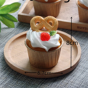 โมเดลอาหารจำลองคุณภาพสูงสำหรับตกแต่งร้านเบเกอรี่ ผลไม้จำลอง ทาร์ต คัพเค้ก ของตกแต่งงานปาร์ตี้ จัดแสดงบนโต๊ะ - Product Image 3