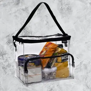 Custom PVC Clear Lunch Bags For Work School Outdoor Picnic Storage Tote Bags Waterproof Cooler bag