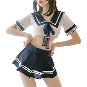 सेक्सी नौसेना नीले अधोवस्त्र महिला जेके वर्दी cosplay जापानी नाविक नरम प्यारा छात्र स्कर्ट सूट