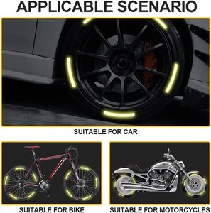 Adesivo riflettente notturno del mozzo della ruota dell'automobile del motociclo impermeabile di sicurezza all'ingrosso <span class=keywords><strong>per</strong></span> i caschi dell'automobile della bicicletta - Product Image 2