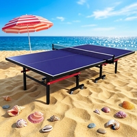 Table de ping-pong pliable SMC, directement de l'usine, pour intérieur et extérieur, résistante aux intempéries, avec roulettes mobiles, kit complet de filet, vente en gros