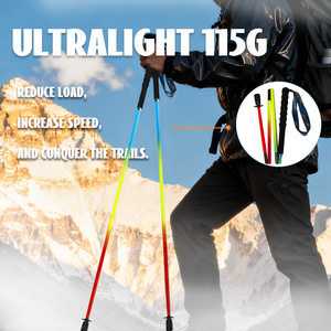 OKHEALING bastoni da trekking all'aperto in fibra di carbonio bastoni da passeggio nordici pieghevoli - Product Image 6