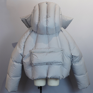 Individuelle Pufferjacke mit Kapuze, mehreren Funktionstaschen, winddicht, wasserabweisend, Techwear Winter Oberbekleidung Herren Daunenmantel - Product Image 2