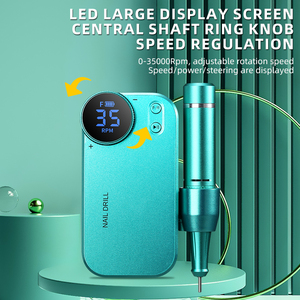 Taladro de uñas fuerte con pantalla LED portátil, pulidor de Gel de uñas profesional de 35000Rpm, taladro de uñas eléctrico de bajo ruido - Product Image 2