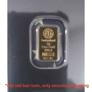 Emballage de sécurité en barre d'or 2g Suisse 999.9 plaquettes dorées fines Porte-cartes scellé brillant - Product Image 4