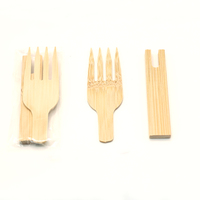 Ensemble de fourchettes en bambou entrelacées au design unique, vaisselle en bambou naturel durable et écologique pour le dessert
