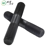 8.8 Grade Blackened Carbon Steel Stud Screw GB901 Threaded Rod M8-M14 High Strength