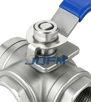 Vanne à boisseau sphérique manuelle à 3 voies en acier inoxydable 304, raccords NPT et BSP femelles pour le traitement de l'eau, la chimie, la plomberie, l'huile et le gaz