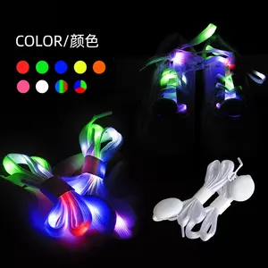 Custom Colorful HF LED Shoelaces Imitation Nylon Fluorescent Night Luminous Shoelaces Run Sports Shoelaces