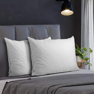 Almohada <span class=keywords><strong>de</strong></span> <span class=keywords><strong>Cama</strong></span> Blanca con Relleno <span class=keywords><strong>de</strong></span> <span class=keywords><strong>Plumas</strong></span> <span class=keywords><strong>de</strong></span> Pato <span class=keywords><strong>de</strong></span> Lujo, Diseño Geométrico Suave, Funda 100% Algodón 600 Hilos, Soporte <span class=keywords><strong>para</strong></span> el Cuello, Logotipo Personalizado - Product Image 2