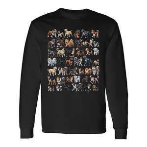 Tableau des types de races de chiens, t-shirt à manches longues pour passionnés de chiens - Product Image 1