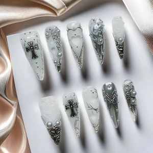 <span class=keywords><strong>Uñas</strong></span> Postizas <span class=keywords><strong>Francesas</strong></span> Largas <span class=keywords><strong>Cuadradas</strong></span> con Diseño Floral 3D, 10 Piezas, <span class=keywords><strong>de</strong></span> Alta Calidad, Tendencia <span class=keywords><strong>de</strong></span> Verano, Hechas a Mano, Venta al Por Mayor - Product Image 5