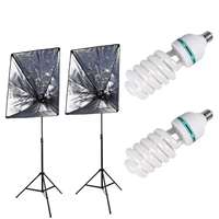 Kit de Studio Photo Professionnel d'Usine avec Trépied, Boîte Diffuseur Souple 60x90 cm, Réflecteur et Fonds