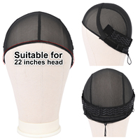 Bonnet de perruque en maille de polyester Leeons avec cordon de serrage et bande élastique en silicone réglable