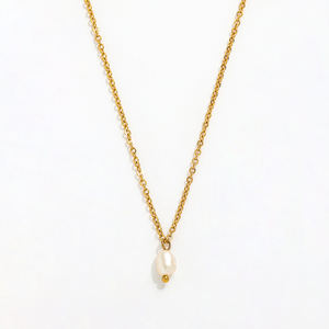 Joolim 18k Gold Plated Tiny Mini Real Natural Freshwater <b>Pearl</b> Stainless Steel Dainty <b>Necklace</b> <b>Earring</b> Delicate Jewelry Set - Product Image 6