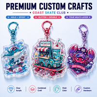 Ciondolo in acrilico multistrato personalizzato CNAWO con finitura artigianale combinata, grafica personalizzata e accessori per programmi regalo al dettaglio