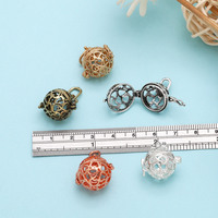 ASJEWELRY Plaqué Or Souhaitant Boules Creux Coeur Harmonie Carillon Ange Bola Collier Pendentifs pour Grossesse 2506 Pdtb407