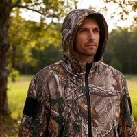 Veste de pêche tactique en polyester camouflage style cardigan, imperméable aux fortes pluies, coupe-vent et chaude pour la chasse et l'équitation