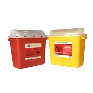 Conteneur Pour Objets Tranchants Médical - Poubelle Aiguilles Tatouage Rouge, 1L, Plastique Dur, Couvercle Rabat