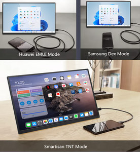 צג LCD נייד פתוח עם מסך מגע בגודל 18.5 אינץ', רזולוציית Full HD, חיבור <span class=keywords><strong>Type</strong></span> <span class=keywords><strong>C</strong></span>, קצב רענון 60 הרץ, רמקול מובנה, תמיכה במעמד - Product Image 4