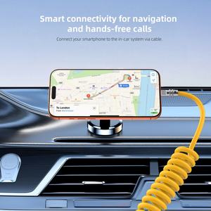 Câble de données USB-C PD100W en silicone liquide spiralé TPU+alliage de zinc pour iPhone 17 et câble de charge enroulé en spirale pour voiture - Product Image 4