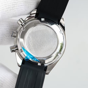Reloj de Pulsera Unisex de Alta Gama, Cronógrafo, Fecha, Taquímetro, Cristal de Zafiro, Caja de Acero de 40 mm, Correa de Goma Negra Luminosa, Nuevo - Product Image 3