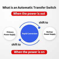 Saklar Transfer Otomatis ATS Kelas CB 2P 63A 100A 220V 230V Saklar Pengalih Daya Ganda untuk Tenaga Surya & Cadangan Generator