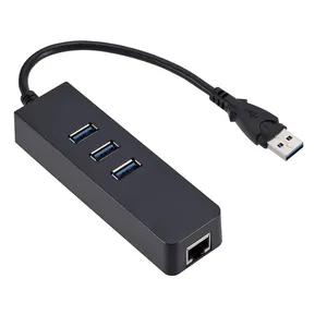 3 port lan karte Suppliers-USB Gigabit Ethernet Adapter 3 Anschlüsse USB 3.0 HUB USB zu Rj45 Lan Netzwerk karte für Macbook Mac Desktop