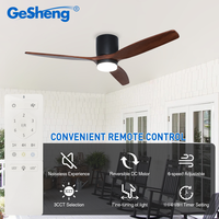 Ventilateur de plafond de haute qualité de 52 pouces, moteur DC, éclairage LED, télécommande, 3 pales en bois massif, moderne, 6 vitesses