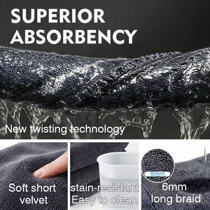 <span class=keywords><strong>Prix</strong></span> Usine Chiffon de Nettoyage Réutilisable en Microfibre à Boucles Torsadées Simple Couche 600gsm pour Séchage de Voiture 60x90cm 60x160cm 60x180cm - Product Image 5