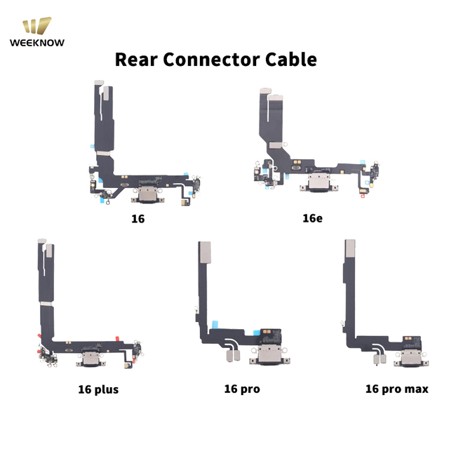 For iPhone 16 16pro 16Plus 16Promax Charging Port Assembly Microphone Cable USB Tail Plug Mobile Phone Flex Cables