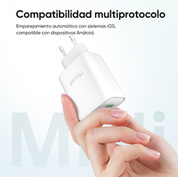 Chargeur rapide compact multi-ports (USB-C et USB-A) - Chargeur mural multifonction pour ordinateur portable, téléphone et tablette