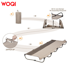 WOQI portatile esterno in alluminio singolo campeggio letto pieghevole con Oxford e poliestere per marciare e pause pranzo - Product Image 4