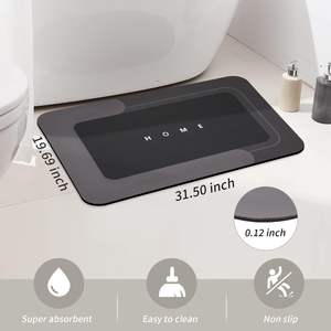 מחצלת אמבט דיאטומיט, שטיח מרמת סיליקון קסם אמבט ללא החלקה להחליק גומי מגבה עבור מי חדר אמבטיה סופג מים - Product Image 2
