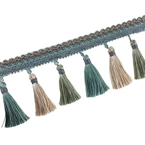Nouvelle conception de <span class=keywords><strong>rideau</strong></span> long en polyester de style bohème avec franges et pompons perlés, accessoires textiles décoratifs pour la maison - Product Image 3